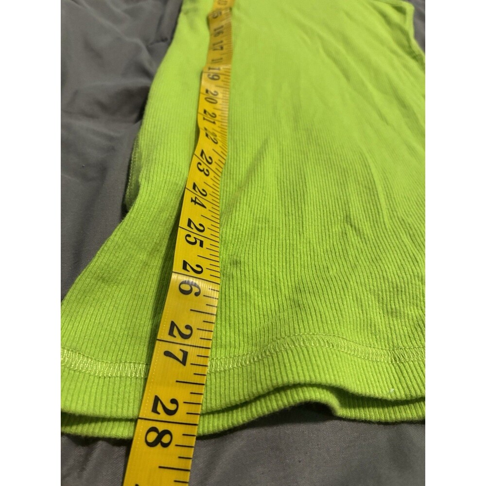 Abercrombie Y2K Ribbed Long Racerback Layering Tank M Neon Green Indie Festival - Picture 6 of 7